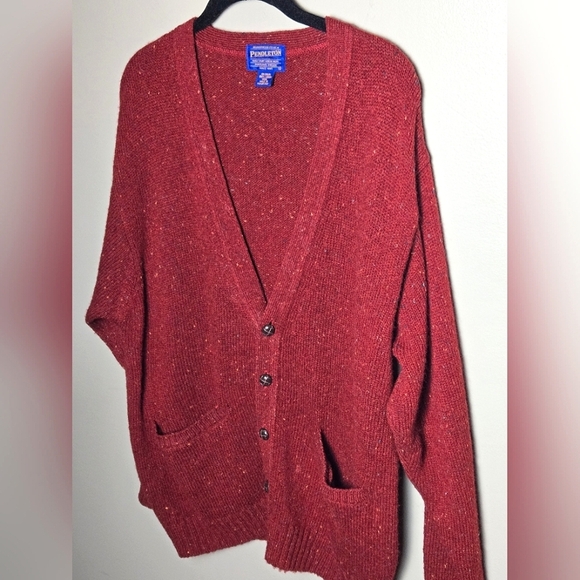 Men Pendleton 100% Wool Academia Old Money Pocket Button Cardigan, Small - Picture 2 of 4